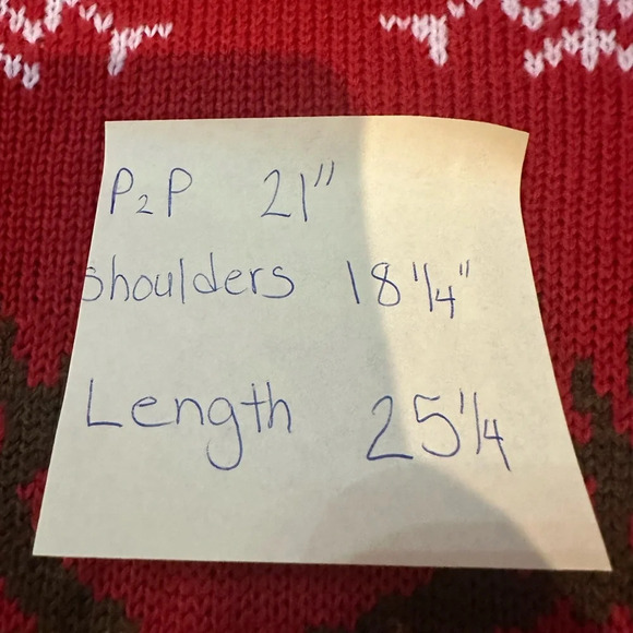 Christmas/Holiday Sweater by Daisy’s Boutique crew neck red with reindeer Size L - Picture 8 of 8